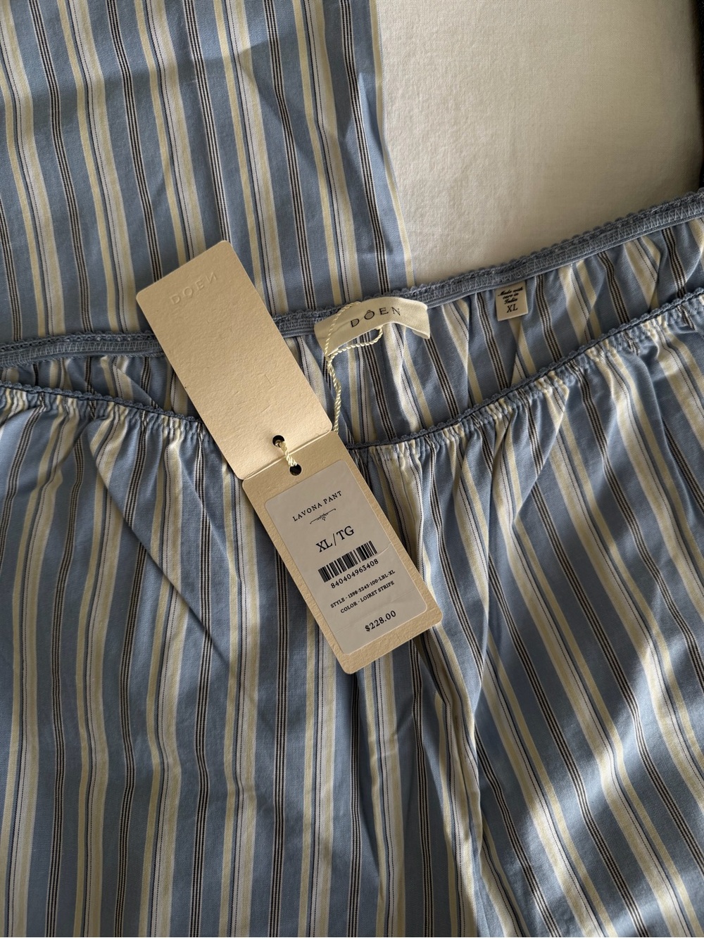 Down Lavona Pant - Loiret Stripe - Size XL